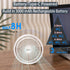 Small Desk Fan, Ultra Quite USB Fan Portable 3000mAh Rechargeable Battery Operate, High Power 3 Speed 5.3in With Ambient Light/Hook 180°Rotated Ea...