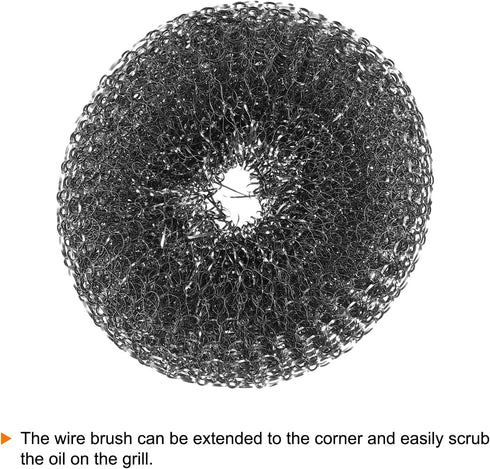 4pcs Stainless Steel Scrubber Pad, Barbecue Grill Cleaning Scrubber Pads Replacement Steel Wool Brush Head for Gas, Outdoor BBQ Accessories...