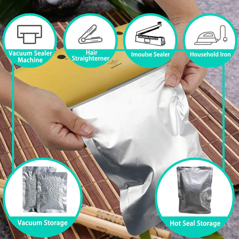 50 PCS 1 Pint Mylar bags for food storage, Heat Sealable Bags Storage Bags for Food, Coffee Beans, tea, grains, etc.(5.9 x 7.9 Inch)...