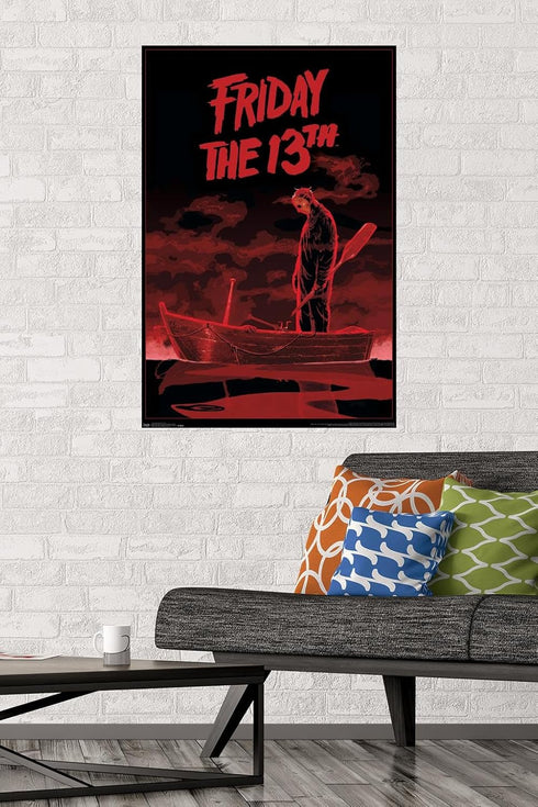 Trends International Friday The 13th - Boat Wall Poster, 22.375" x 34", Poster & Mount Bundle...
