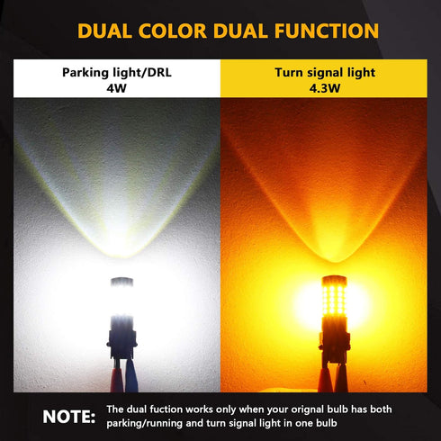 PHINLION Super Bright White Amber Dual Color Switchback 3157 3155 3057 3457 4157 LED Bulbs with Projector for Car Front Turn Signal Parking Lights...