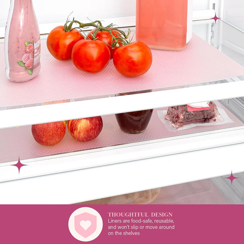 Paris Hilton Refrigerator Shelf Liners, 17.7-Inch x 11.4-Inch Mats, Trim to Fit, Reusable, Easy to Clean, Food Grade Plastic, Made Without BPA, 10...