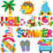 9 Pieces Summer Magnets Summer Fridge Magnet Decals Gnomes Flip Flop Beach Magnetic Stickers for Summer Hawaiian Beach Pool Party Refrigerator Met...