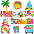 9 Pieces Summer Magnets Summer Fridge Magnet Decals Gnomes Flip Flop Beach Magnetic Stickers for Summer Hawaiian Beach Pool Party Refrigerator Met...