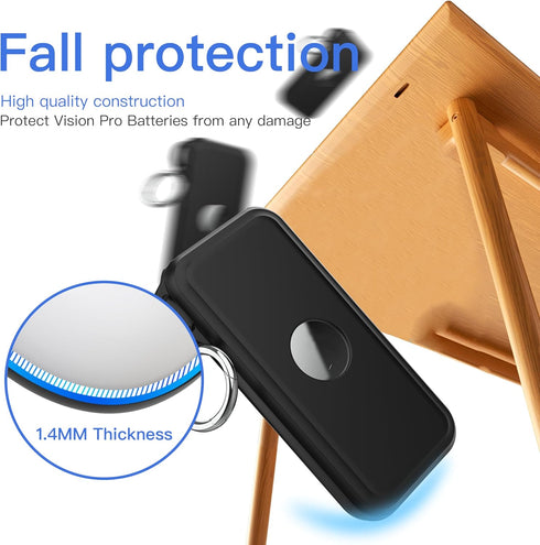 Protective case for Apple Vision Pro Battery, Anti-Scratch Silicone Cable-Holder for Power Bank Acceeessoriees (Black)...