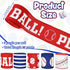 5Rolls Baseball Wired Edge Ribbon 2.5 Inch Red Blue White Sports Ball Pattern Fabric Ribbon for Wreath Bow Making for Sport Themed Birthday Party ...