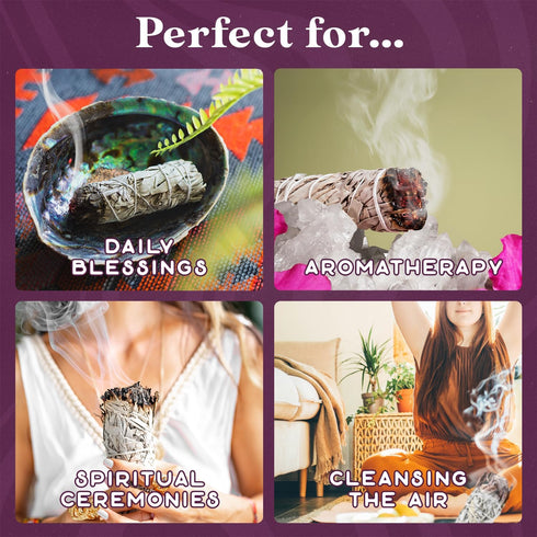 PURPLE CANYON White Sage Bundles - 3 Pack - Sage Smudge Stick for Home Cleansing Incense Healing Meditation and California Smudge Sticks Rituals -...