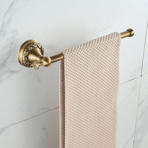Hand Towel Bar for Bathroom Antique Bronze Brass, Rustproof Wall Mounted Towel Rack Hanger Bathroom Hardware Accessories Towel Holder,Pattern Carv...