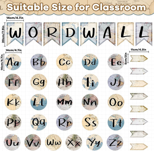 gisgfim Word Wall Classroom Bulletin Board Set Classroom Alphabet Letters for Wall Alphabet Classroom Decoration Supplies for Home Preschool Prima...