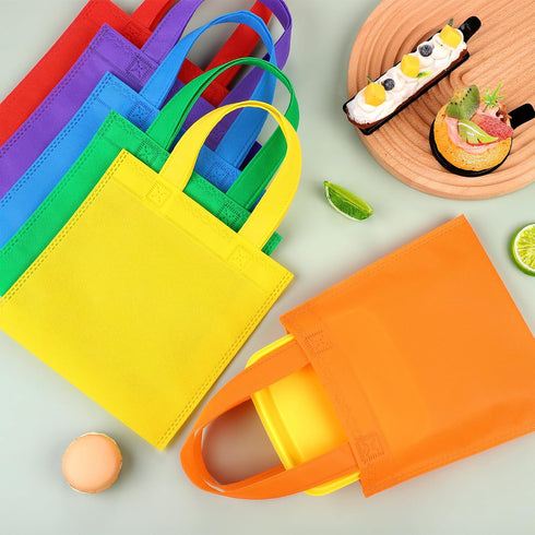 Aneco 30 Pieces Non-Woven Goodie Bags 8×8 Inch Party Favor Gift Bag Reusable Rainbow Cloth Bag for Birthday Party Baby Shower Wedding...