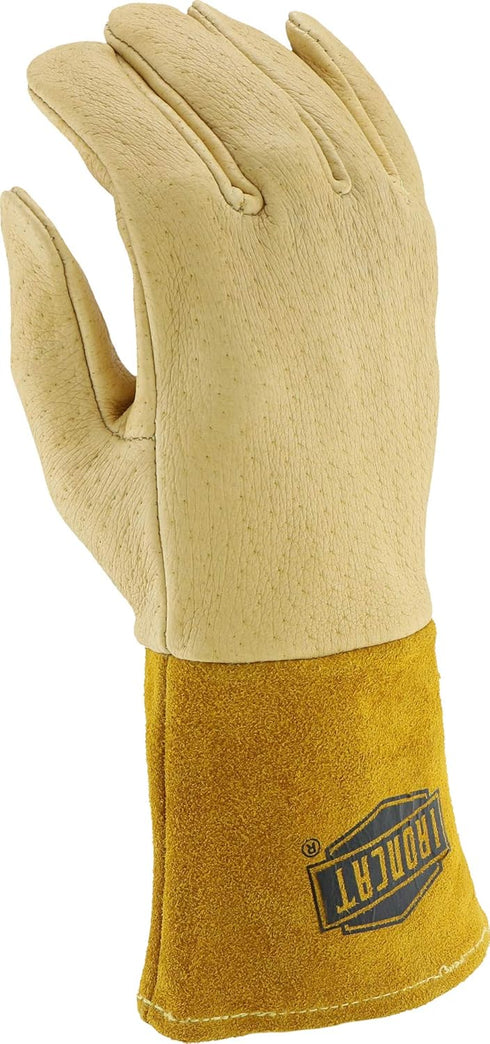 IRONCAT 6021 Pigskin MIG Welding Gloves – Medium, Insulated Top Grain Work Safety Gear, Straight Thumb, Kevlar Construction, Natural...