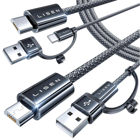 LISEN Micro USB Charging Cable, Nylon USB to Micro USB Cable, High Speed Micro USB Cable 3ft Fit for Samsung Galaxy S7 Edge/S6/S5, Note 5/4/S3, Ki...