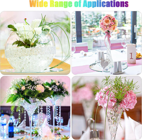 ZTML MS 16000 Pieces Clear Water Gel Jelly Beads, Vase Filler Beads, Non Toxic Water Beads for Soilless Planting, Wedding Centerpiece, Floral Arra...