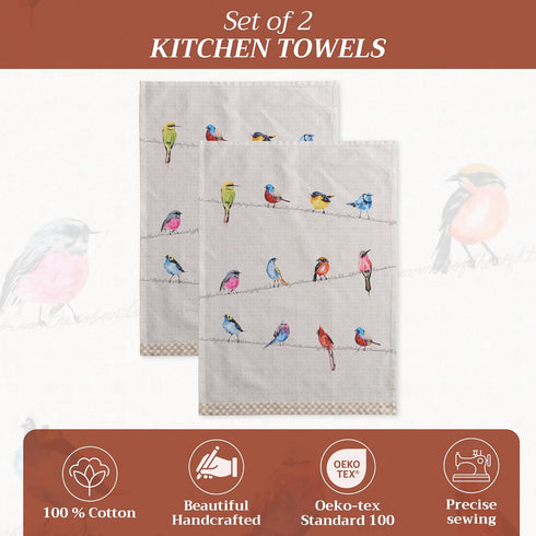 Maison d' Hermine Kitchen Towels Set of 2 100% Cotton 27.50" x 20" Reusable Cloth Tea Dish Towels Absorbent with Hanging Loop for Kitchen, Dining,...