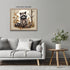 Posterizer 1 pcs- Sad raccoon sitting behind a trunk-Art for Animal Lovers-Floral Botanical Art- Gift for Men Women Entrepreneur Teens-Decor for H...