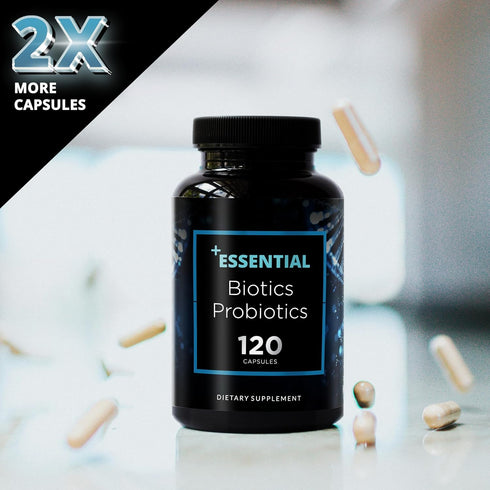 Essential Advanced - Biotics Probiotics 120 capsules, daily probiotics plus Spore dE111, Non GMO, GMP ....