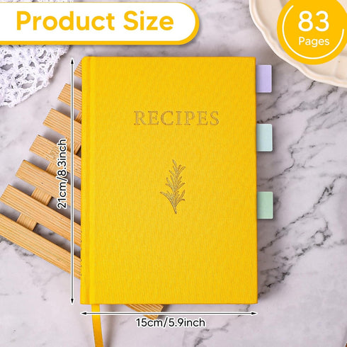 Recipe Notebook Blank Recipe Book to Write in Your Own Recipes, Family Recipe Journal with Tabs Stickers, Hardcover Personal Recipe Notebook with ...