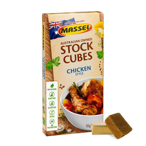 Massel Chicken Style Broth Boullion Cubes, Gluten Free, MSG Free, Dairy Free, Non GMO, 0g Trans Fat Soup Base Seasoning For Ramen, Soup, Stew, No ...