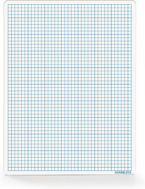 SCRIBBLEDO Dry Erase Graph Whiteboard 9" x 12" Double Sided Dry Erase Board with Grid for Home, School, Classroom, kids and Students Portable Grid...