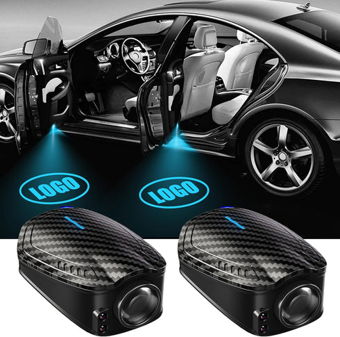 Custom Car Door Lights Projector 2PCS Customized Logo Car Door Lights Rechargeable Wireless LED HD Welcome Light Shadow Ghost Lights Fit for All C...