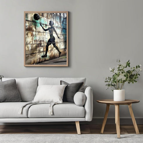 Posterizer 1 pcs-street art graffiti paint-football-soccer-Sports & Hobby Art Gifts for sports fans Decor for Home & Office- unframed wall art...