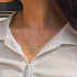 Cowlyn Dainty Layered Necklace Sparkle CZ Circle Pendant Handmade 14k Gold Plated Chain Multilayer Satellite Bead Choker Simple Cute Jewelry Etern...