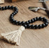 58in Wood Bead Garland with Tassels, Farmhouse Rustic Country Decor Prayer Boho Wall Hanging Decoration (Black)...