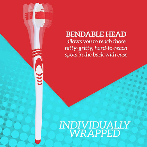 Bulk Toothbrushes - Individually Wrapped, Manual Disposable Travel Toothbrush Set for Adults or Kids, Made with a Medium-Soft Large Head, Travel T...
