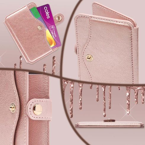 M-Plateau Slim Leather Wallet Phone Case, Adhesive Card Holder Compatible with Most Smartphones (Pink)...