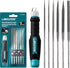 Libraton Needle File Set Interchangeable, Small Files, Mini Files, Wood Files, Metal Files Set, 6PCs Steel Files with Handle for Precision Metal F...