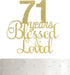 ALPHA K 71 st Birthday/Anniversary Cake Topper – 71 Years Blessed & Loved Cake Topper with Gold Glitter...