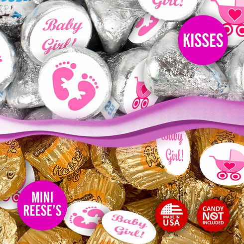 324 Pink Its a Girl Baby Shower Favors Stickers for Baby Shower Or Baby Sprinkle Party Decorations, Baby Shower Kisses Stickers, Baby Shower Pink ...