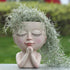 Cute Succulent Planter - Face Planter Flower Pot - Kawaii Head Planters -Unique Outdoor Indoor Planter - with Drainage Hole - (Doll Blessing)...