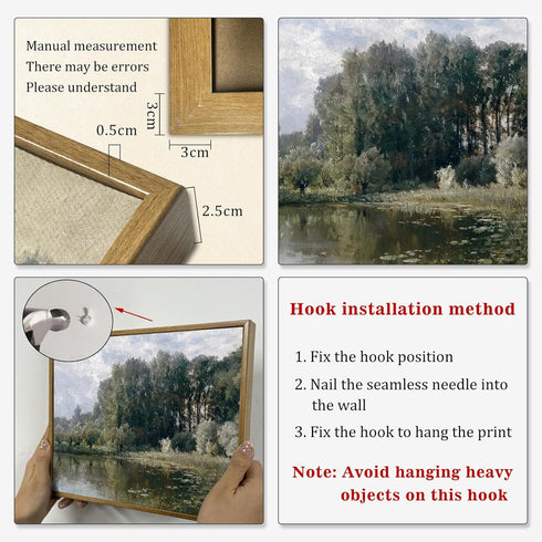 Rustic Forest Pictures Retro River Artwork Vintage Wilderness Wall Art Nature Scenery Paintings Vintage Landscape Framed Pictures Farmhouse River ...