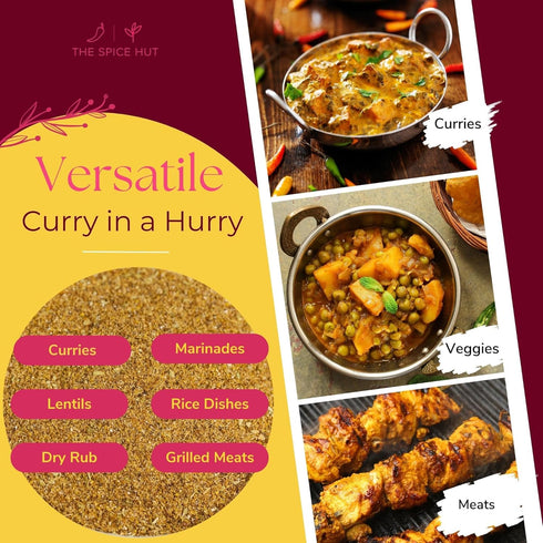 Organic Curry in a Hurry Seasoning Powder by Spice Hut, Salt-Free, Burst of Indian Flavor for any Dish, Easy Masala Spice for Home Cooking, Chefs,...