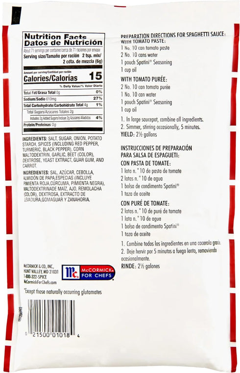 Spatini Spaghetti Sauce Mix, 15 Oz Packet...