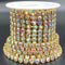 1 Roll 5 Yards Large Crystal Rhinestones Close Chain, 5mm SS24 Rhinstone Chain Trim, Sew on Crystal Claw Cup Chain Roll (Gold Base + Crystal AB, S...