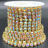 1 Roll 5 Yards Large Crystal Rhinestones Close Chain, 5mm SS24 Rhinstone Chain Trim, Sew on Crystal Claw Cup Chain Roll (Gold Base + Crystal AB, S...