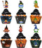 Halloween Cupcake Wrappers | 48 Pcs Set (24 Wrappers + 24 Toppers) | Halloween Gnomes Cupcake Wrapper Set | Halloween Party Decorations Baking | S...