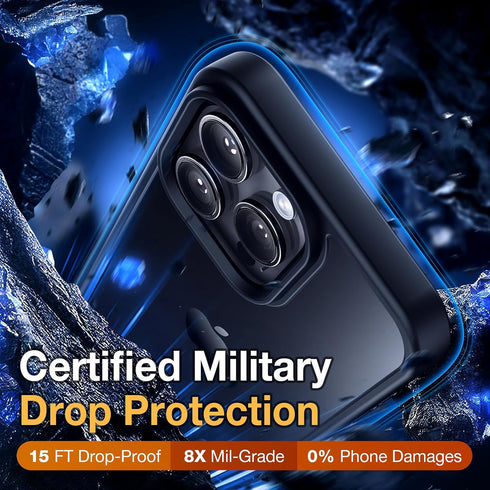 for iPhone 15 Pro Phone Case, Shockproof for iPhone 15 Pro Case, Military Grade Drop Protection, Protective Hard Back Slim Translucent Case for iP...