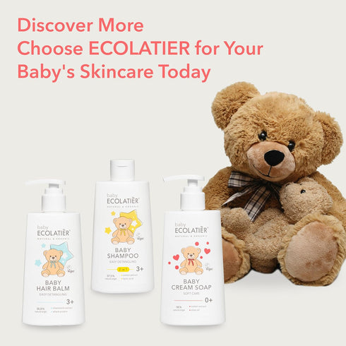 Gentle Baby Cream Soap for Soft and Caring Cleanse, 250ml - With Olive Oil & Cotton Extract, 98% Natural, Vegan kids body wash - Delicate Skin Nou...