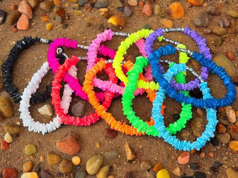 BlueRica Puka Chip Shell Anklet (Solid Color) 10"...