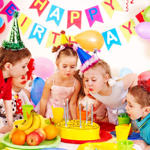 Luter Metallic Candle Candle Long Birthday Candles with Silver Stand Cake Candles for Wedding Birthday Party Decoration (24 Pieces)...