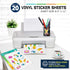 Printable Permanent Vinyl Paper - 20 Sticker Sheets For Printer - Matte White Waterproof Sticker Paper - Thick Tear-Resistant Sticker Printer Pape...
