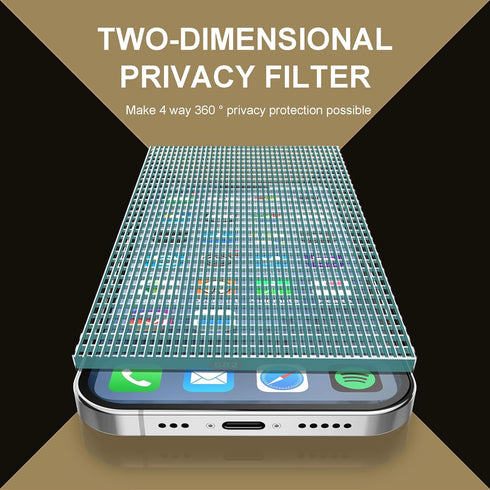 2 Pack 360 Privacy iPhone 15 Pro Screen Protector 4 Way Anti Spy Filter 9H Tempered Glass Film for Apple 15 Pro 6.1"...