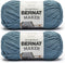 Bernat Maker Steel Blue Yarn - 2 Pack of 250g/8.8oz - 72% Cotton 28% Nylon - #5 Bulky - 290m/317Yards - for Knitting, Crochet and Amigurumi......