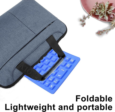 Soft Silicone Keyboard, Foldable Keyboard, Silent, Portable Silicone Wired Keyboard, USB+PS2 Interface, Convertible, Waterproof and dustproof, for...