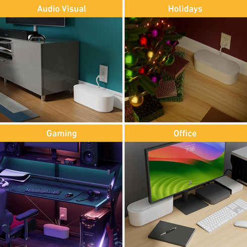 D-Line Cable Management Box, Power Strip Holder, Floor Outlet Hider, Desk Cord Organizer, Cover TV Wires, Wire Storage, Extension Hiders, Conceale...
