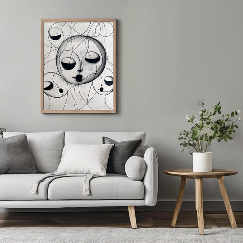Posterizer 1 pcs-minimalist abstract faces line art-Abstract & Modern Art-Gift for Men Women Teens-Living Room Bedroom Decor- unframed wall art...