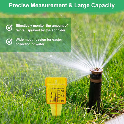 10PCS Rain Gauges, 1.5" Sprinkler Gauge for Lawn Water Gauge with Wide Mouth Sprinkler Rain Gauge, Transparent Outdoor Water Measuring Tool for Ac...